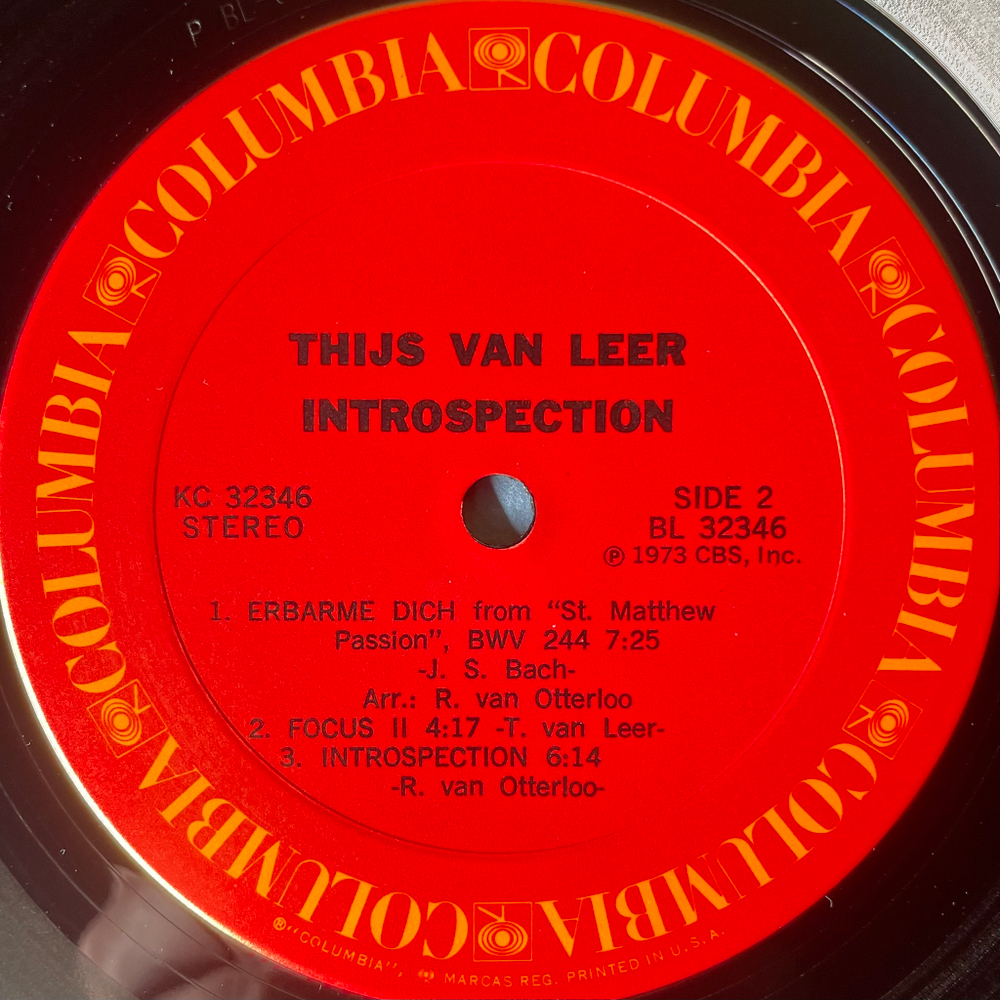 Thijs Van Leer ‎– Introspection (США 1973г.)