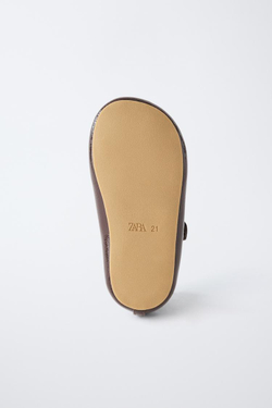 ZARA БАЛЕТКИ BAREFOOT С ЛАКОВЫМ ЭФФЕКТОМ, КОРИЧНЕВЫЙ