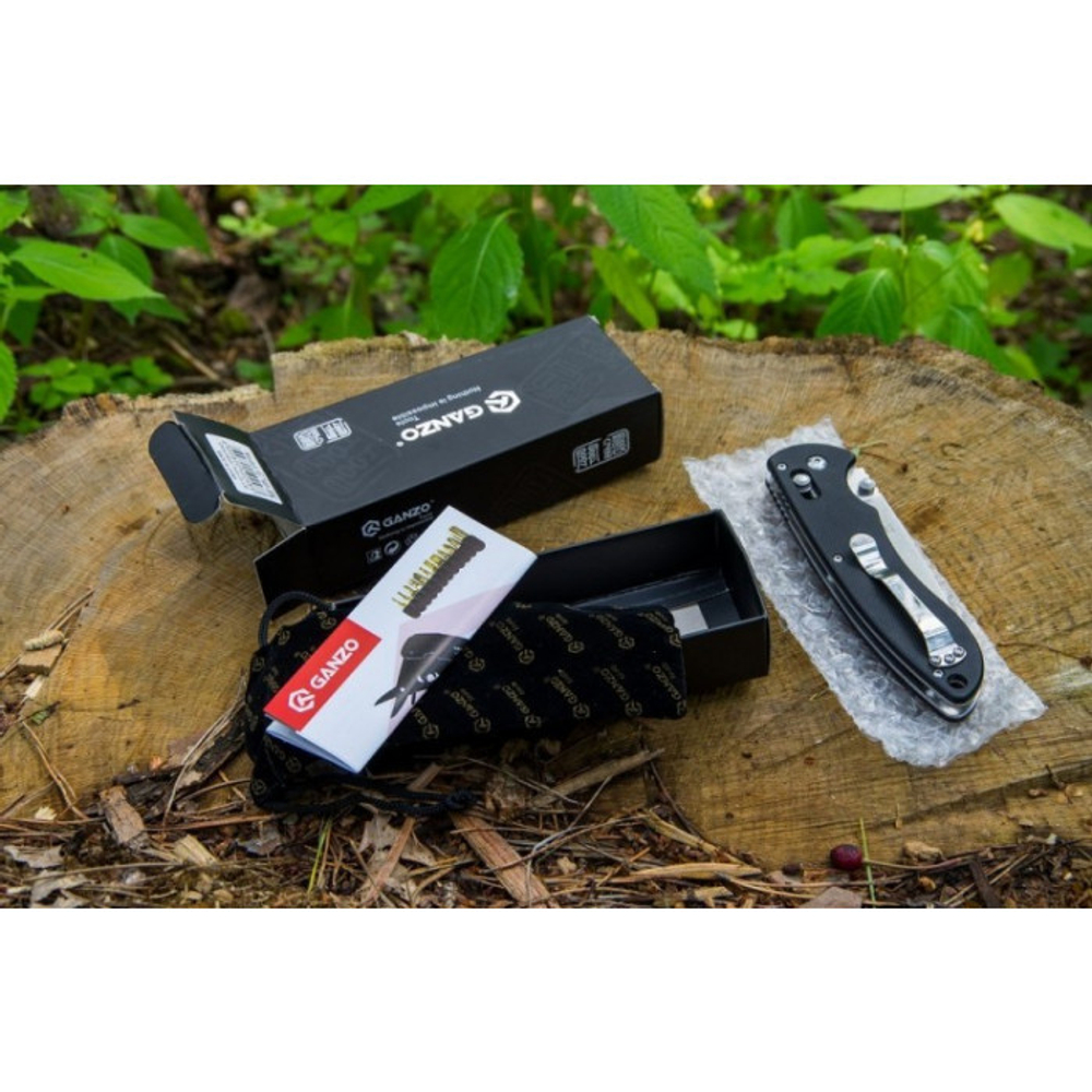 Нож Ganzo G740 (черный, оранжевый, зеленый)