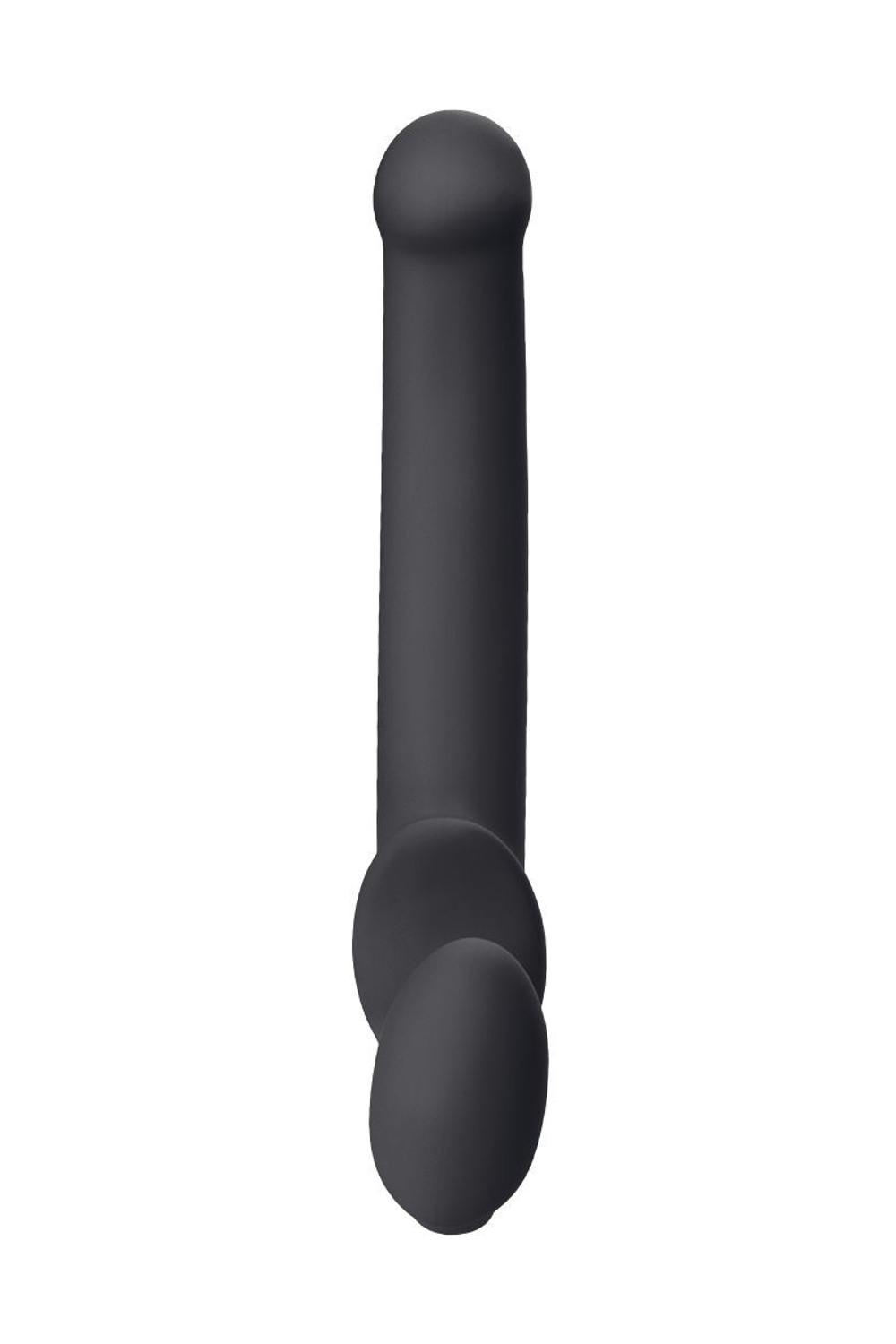 Черный безремневой страпон Silicone Bendable Strap-On - size M (Цвет: черный)