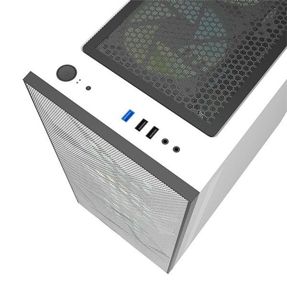 Корпус darkFlash DLM21 MESH, Без БП, mATX, белый, 2xUSB2, 1xUSB3, бок: закалённое стекло на шарнирах (DLM21-WH)
