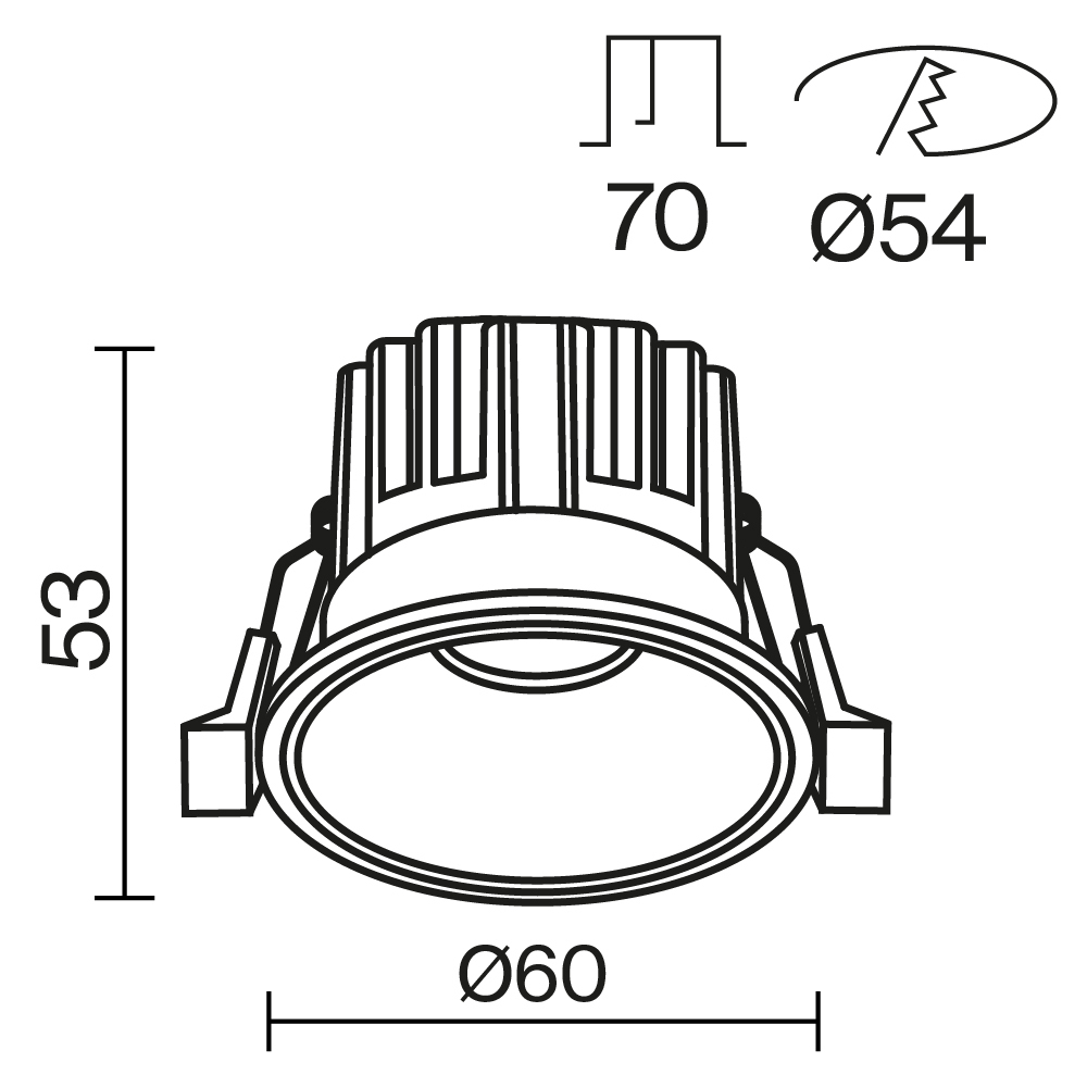 Встраиваемый светильник Technical DL058-7W3K-B