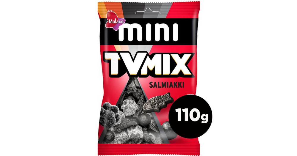 Мармелад жевательный Malaco TV Mix Salmiakki салмиакки 110 г (из Финляндии)