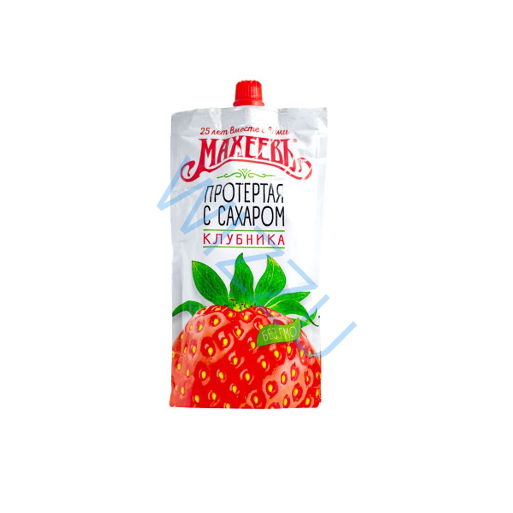 Ягоды протертые с сахаром Клубника Махеев д/п 400 г