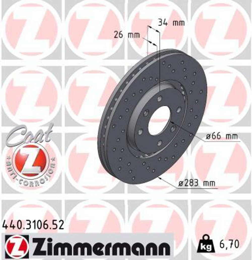 ZIMMERMANN - 440310652-ZIM - Brake Disc