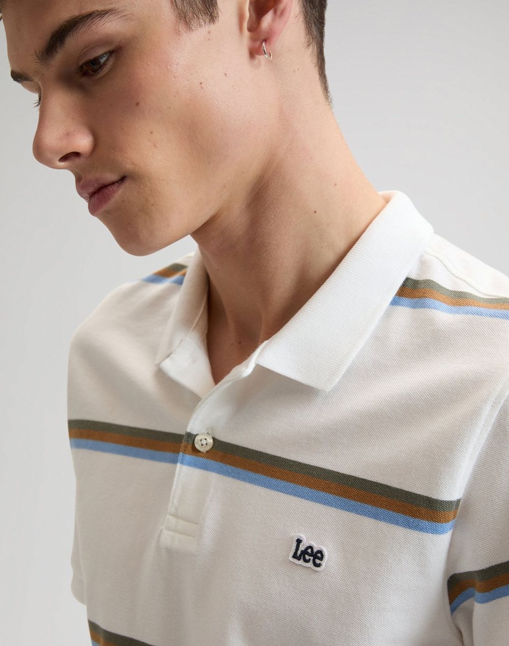 Поло мужское LEE PIQUE POLO HALOGEN SAFARI STRIPE