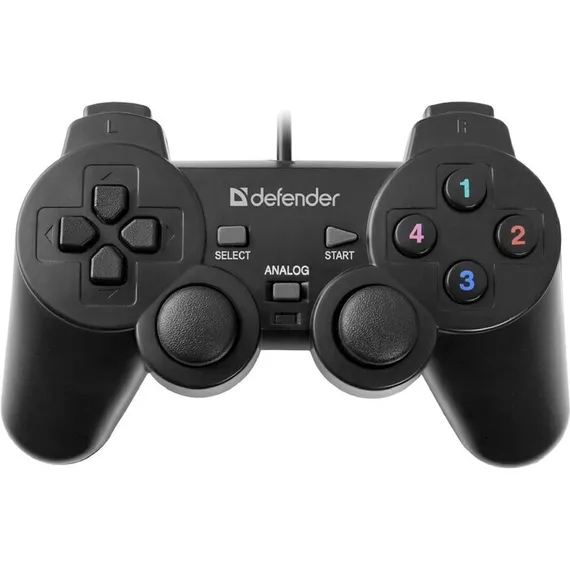 Геймпад Defender Omega USB, проводной, вибрация, для PC, USB, черный