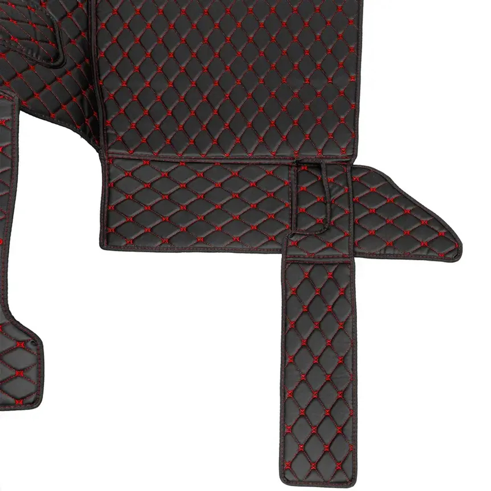Ковры 3D SHACMAN X3000 (экокожа, черный, красная строчка)