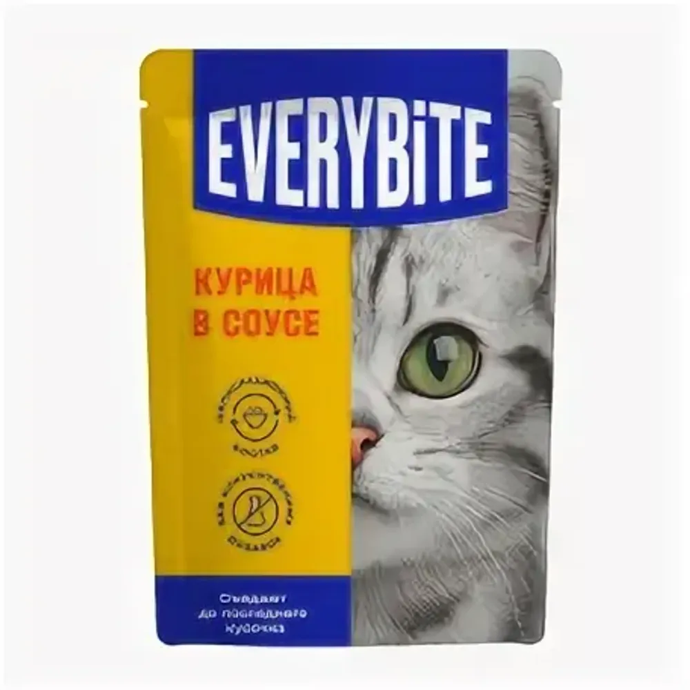 Корм для кошек влажный Everybite Курица в сосусе 75г
