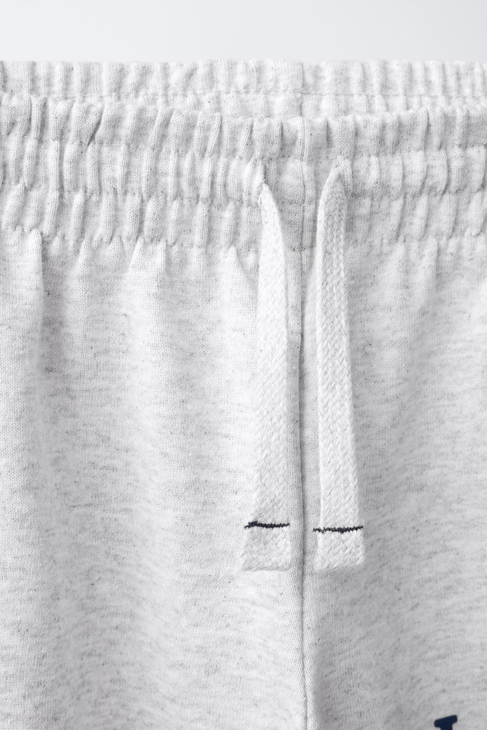 ZARA БРЮКИ WIDE LEG С ПРИНТОМ-НАДПИСЬЮ, СЕРЫЙ МЕЛАНЖ