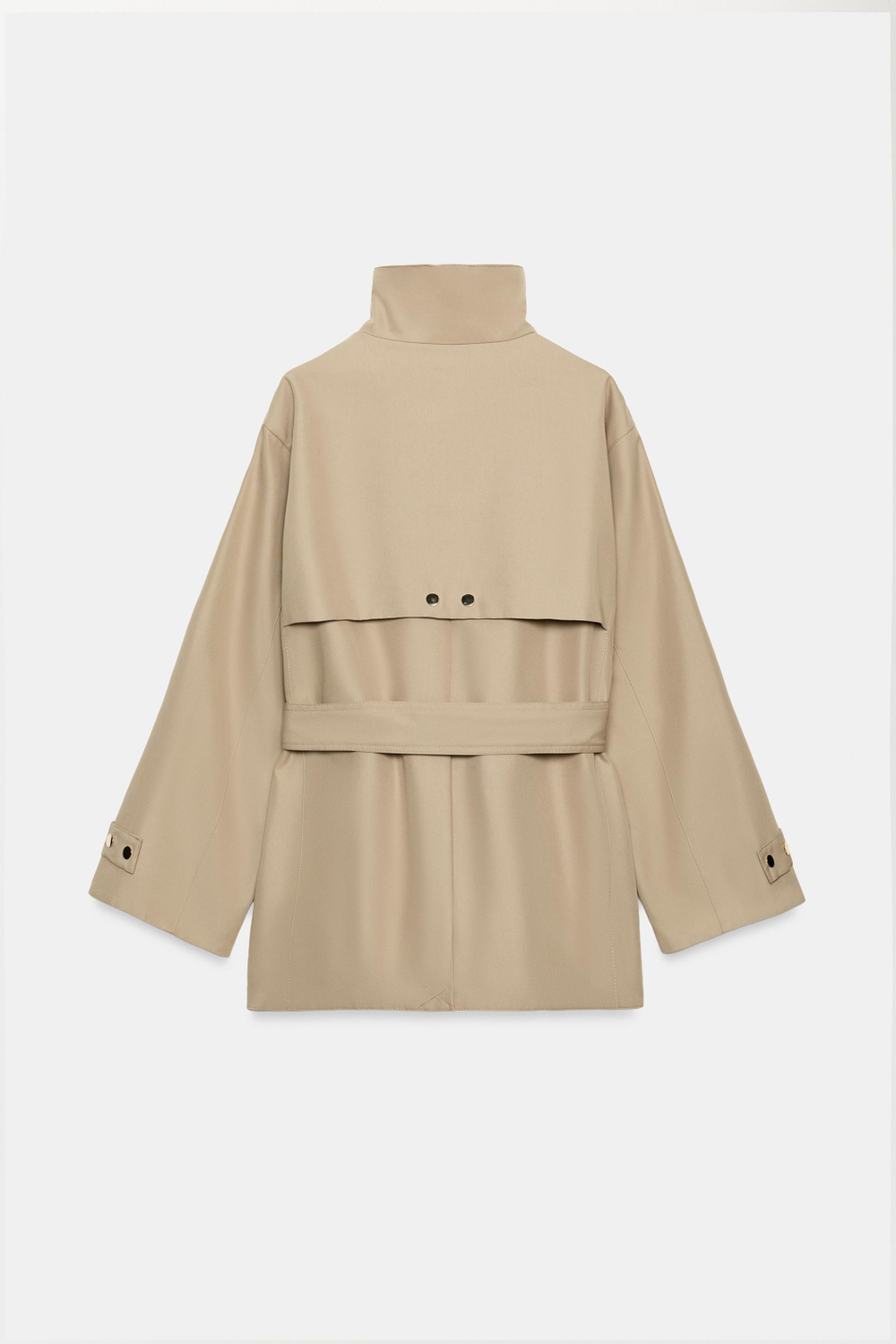 ZARA ТРЕНЧ С ВОРОТНИКОМ-СТОЙКОЙ И ПОЯСОМ, РЫЖЕВАТО-КОРИЧНЕВЫЙ