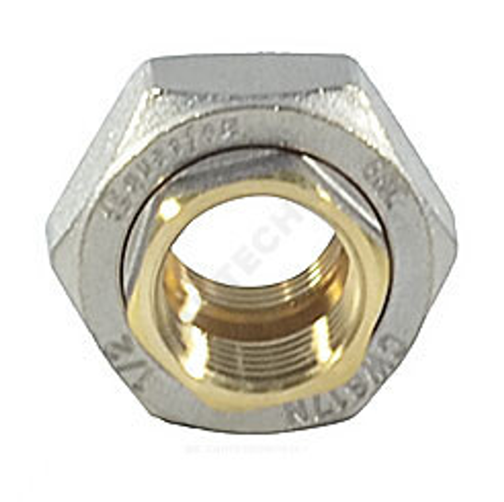 Соединитель латунь никель американка Ду 40 (1 1/2") прямой ВР/ВР 9012 ГОСТ 32585-2013 Aquasfera 9012-05