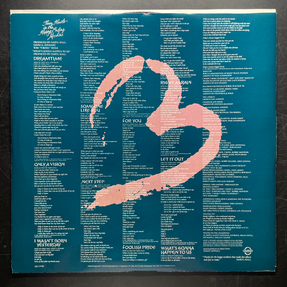 Daryl Hall ‎– Three Hearts In The Happy Ending Machine (США 1986г.)