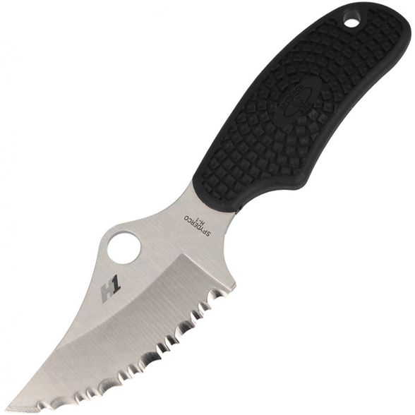 Цена наНож с фиксированным клинком ARK (Always Ready Knife) Spyderco FB35SBK, сталь H1 Satin Serrated (SpyderEdge™), рукоять термопластик FRN, чёрный
