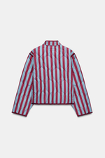 СТЕГАНАЯ КУРТКА В ПОЛОСКУ С ТЕКСТИЛЬНЫМИ ЗАСТЕЖКАМИ — ZARA