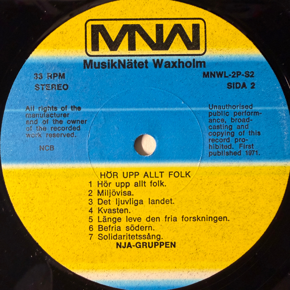 NJA-Gruppen ‎– Hör Upp Allt Folk (Швеция 1970г.)