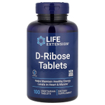 Life Extension, таблетки D-рибозы, 100 вегетарианских таблеток