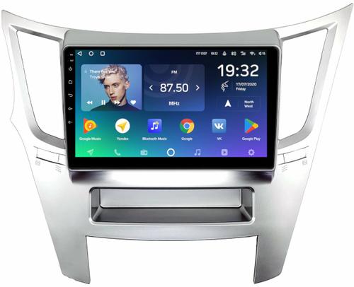 Магнитола для Subaru Legacy 5, Outback 4 2009-2014 (левый руль, рамка серебро) - Teyes CC2 PLUS монитор 9" QLED, Android 10, Быстрая, SIM-слот