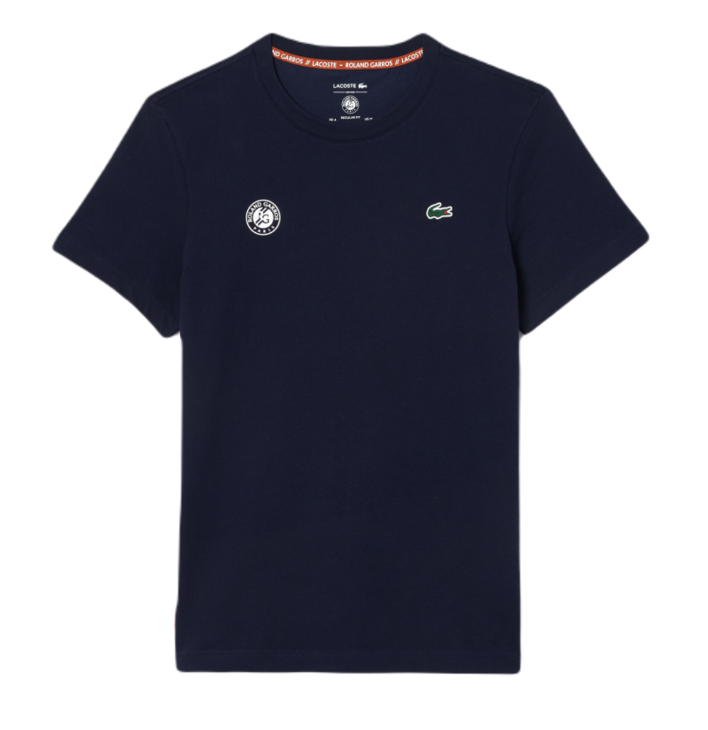 Мужская теннисная футболка Lacoste Ultra-Dry Sport Roland Garros Edition Tennis T-Shirt - небесный