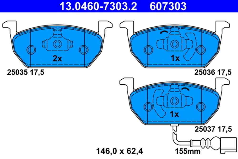 ATE - 13046073032-ATE - Brake Pad Set, disc brake