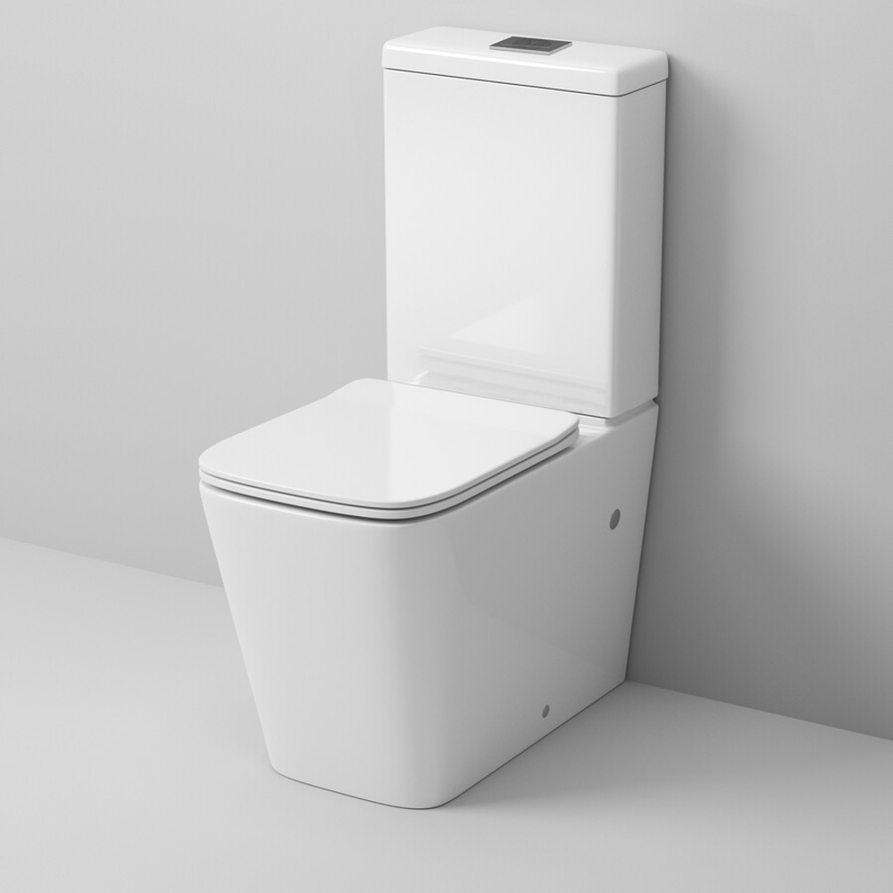 Унитаз напольный Grossman Classic GR-4445SQ (635х380х830) безободковый,белый с тонкой крышкой,микролифт,смыв торнадо,2 места