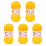 Пряжа Alize (Ализе) Cotton Gold / уп.5 мот. по 100 г, 330м, 216 темно-желтый A