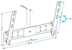 Кронштейн для телевизора Holder LCD-T6609-B черный 42;-65; макс.45кг настенный наклон