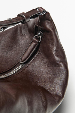 Massimo Dutti Маленькая сумка из кожи наппа, коричневый