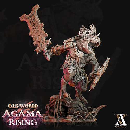 Grand Alliance Order  Seraphon Lizardmen Saurus Завр воитель с мечом и щитом миниатюра для dnd, днд, pathfinder, фентези, Настольная игра, НРИ, Варгейм, РПГ