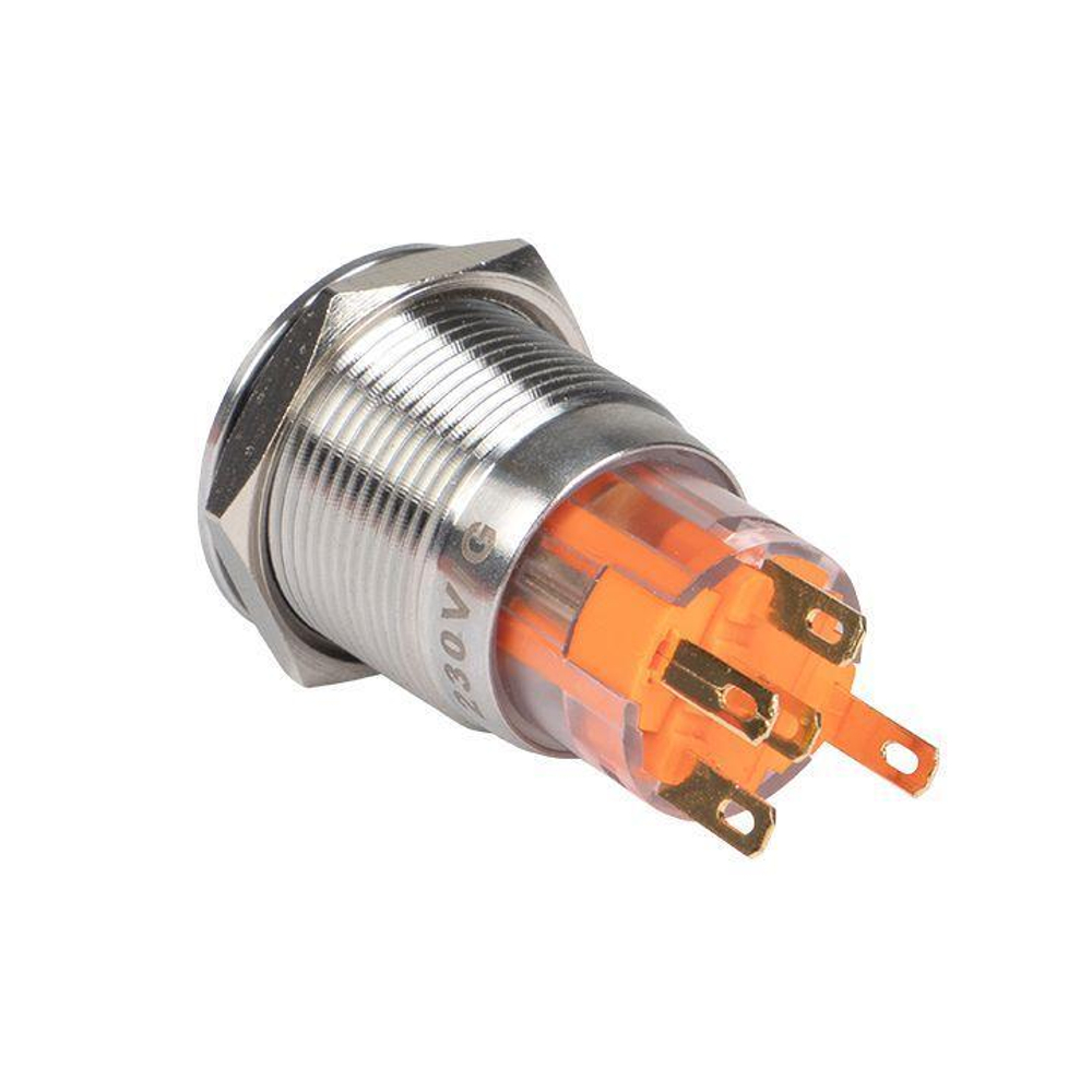Кнопка S-Pro67 19мм с фикс. с бел. подсветкой 230В PROxima EKF s-pro67-251