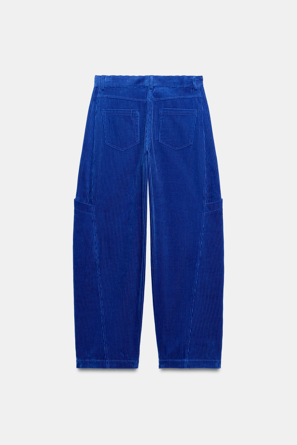 ZARA ВЕЛЬВЕТОВЫЕ БРЮКИ С КАРМАНАМИ — ZW COLLECTION, ЯРКО-СИНИЙ