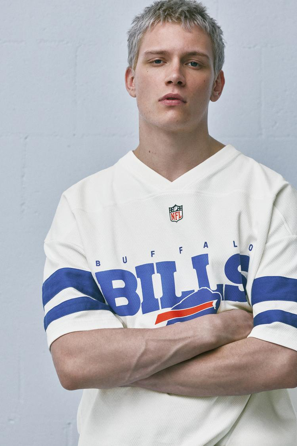 PULL&BEAR Футболка с логотипом NFL Buffalo Bills, белый