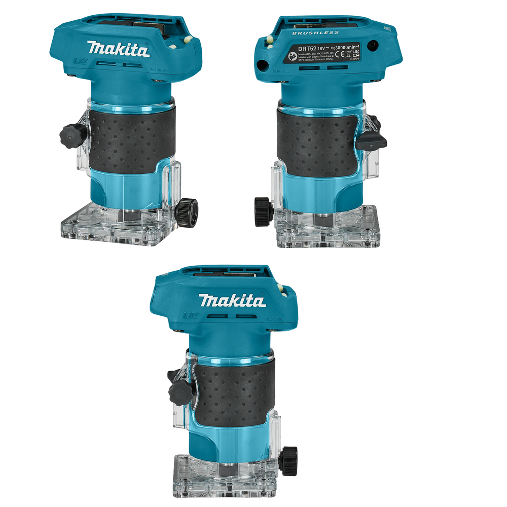 Новинка! Фрезер кромочный аккумуляторный Makita LXT BL 18В, 6 мм, 30000 об/мин, плавный пуск, антирестарт DRT52Z