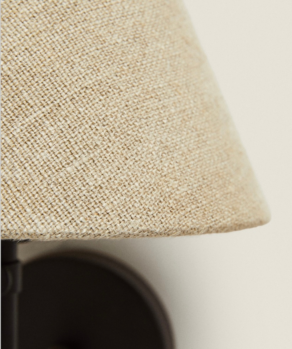 ZARA HOME НАСТЕННЫЙ СВЕТИЛЬНИК С ЛЬНЯНЫМ АБАЖУРОМ, СВЕТЛО-БЕЖЕВЫЙ