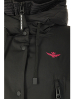 Парка жен. AERONAUTICA 2127 черный лого красным