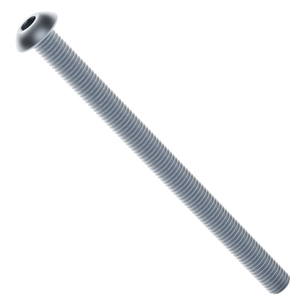 2802 Series Zinc-Plated Steel Button Head Screw (M4 x 0.7mm, 55mm Length) - 25 Pack