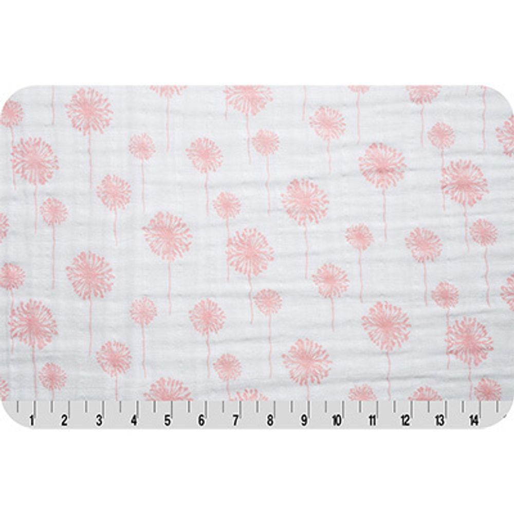 Ткань для пэчворка Peppy Embrace (марлевка), отрез 100х125 см, 120 г/м², premier dandelion coral, Shannon Fabrics