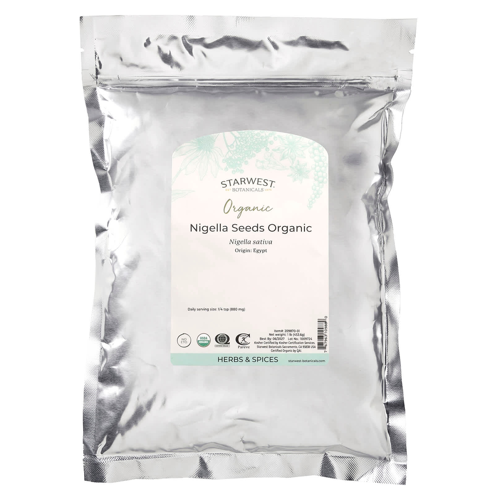 Starwest Botanicals, Органические семена чернухи, 453,6 мг (1 фунт)
