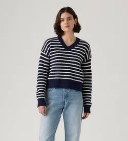 Джемпер женский LEVI'S REESE VNECK SWEATER PARISIENNE STRIPE PE