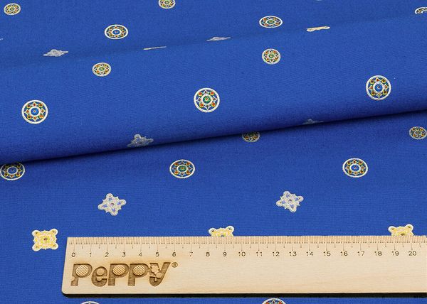 Ткань для пэчворка Peppy Индийское сари, отрез 60х110 см, 146 г/м², ИС-06 синий, Peppy