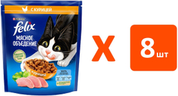 Felix, Сухой корм для кошек, мясное объедение с курицей, 600 гр.