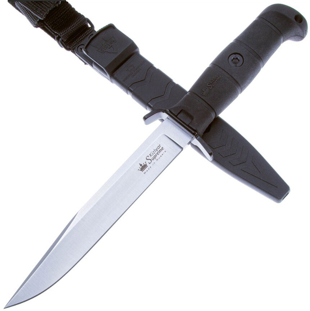 Тактический нож Vector, сталь 420HC StoneWash, рукоять Black Kraton, Kizlyar Supreme, 4610094292005