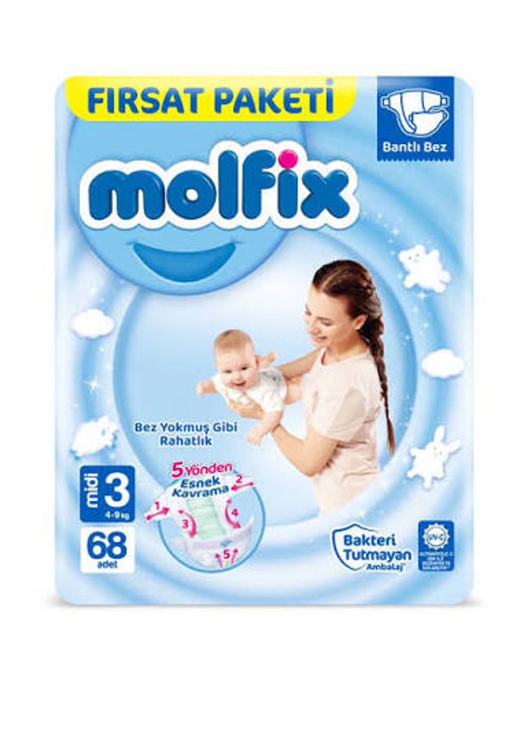 Подгузники Детские Molfix №2 68*3 (3-9кг)