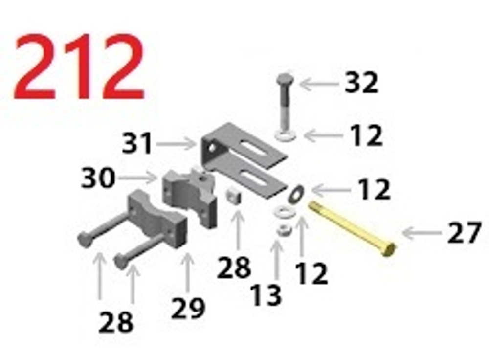 Комплект №212 для Строительные ходули 24-40. Крепление опорной направляющей в сборе 1шт.