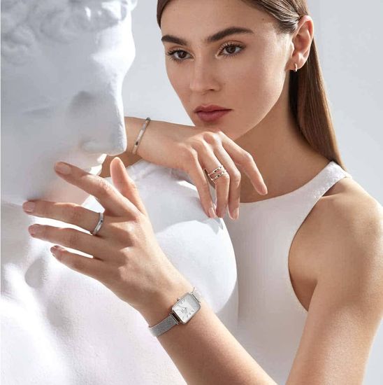 Женские наручные часы Daniel Wellington Quadro Pressed Sterling DW00100438