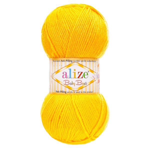 Пряжа Alize (Ализе) Baby Best / уп.5 мот. по 100 г, 240м, 216 темно-желтый A