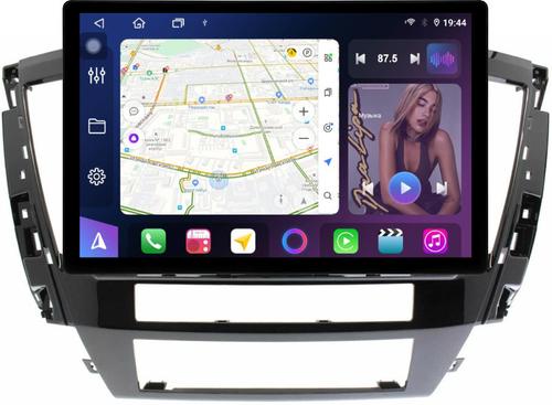 Магнитола для Mitsubishi Pajero Sport 3 2020-2024, Montero Sport (прямоугольный климат, рамка 10) - FarCar GX877 монитор 13" 2K QLED на Android 14, S500+TS20, Быстрейшая,  CarPlay, 4G SIM-слот