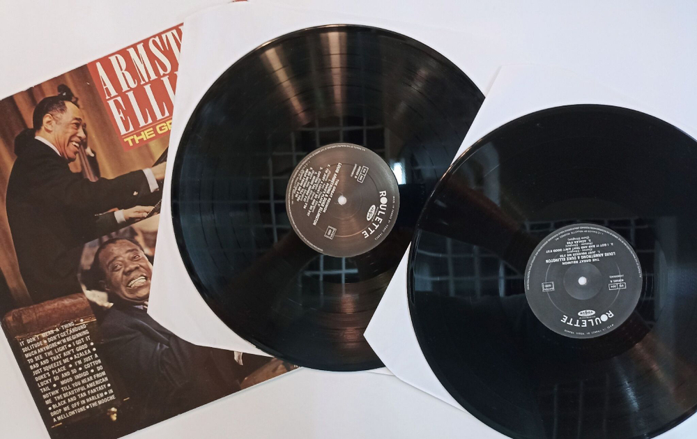 Винтажная виниловая пластинка LP Louis Armstrong and Duke Ellington The Great Reunion (France 1990)