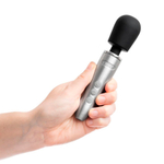 Серебристый мини вибратор-wand 16см Doxy Go Wand Mini Massaging Vibrator