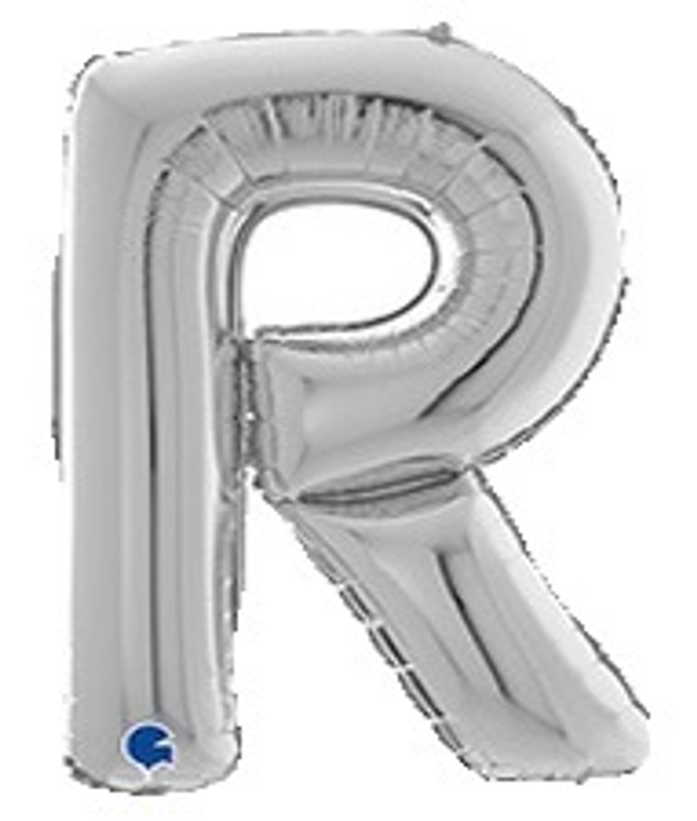 Буква "R" серебро 65 см